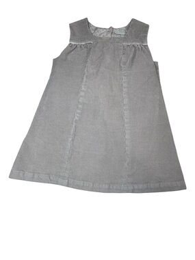 Girls' Gray Corduroy A-Line Pinafore Dress